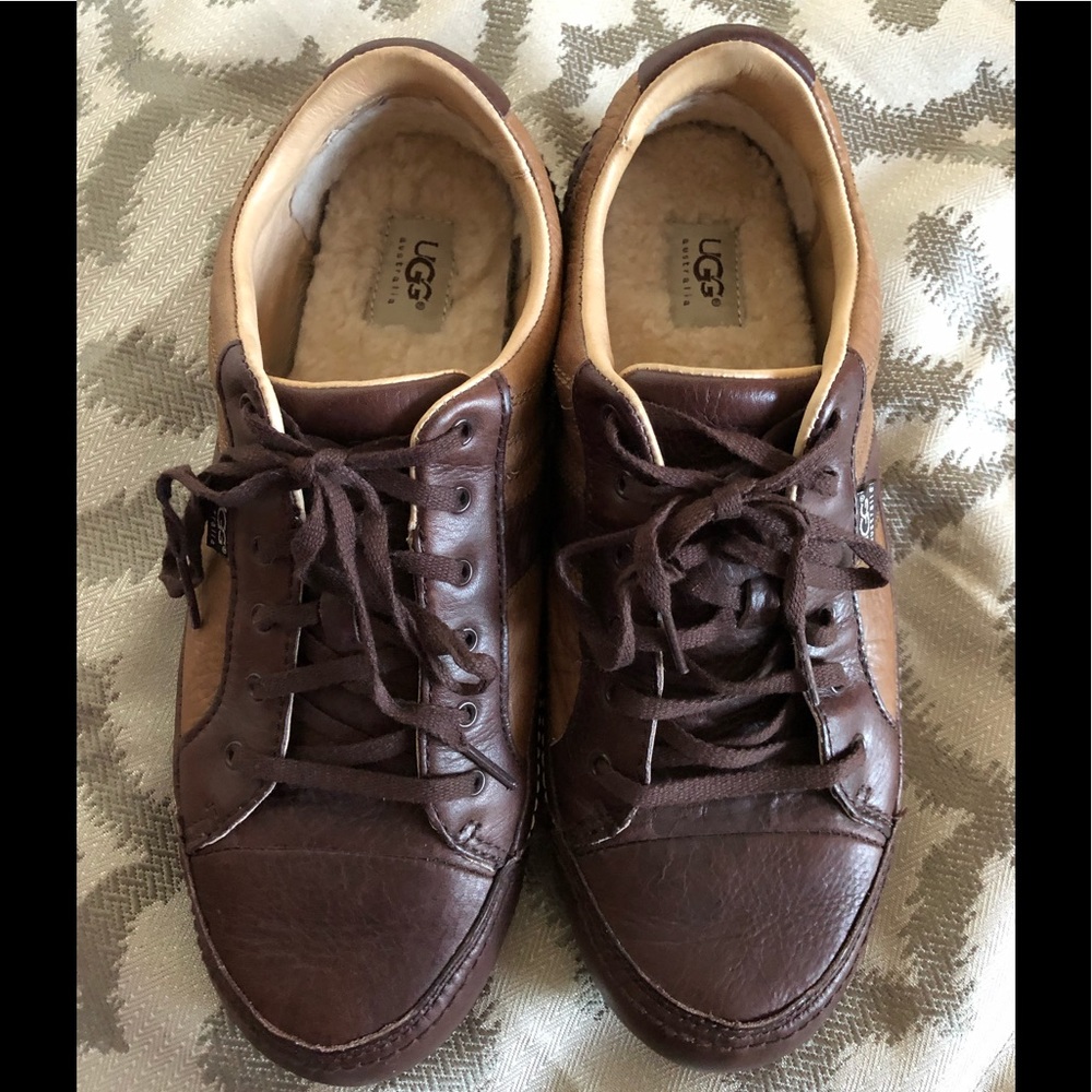 πUGGβS MENβS LEATHER FUR LINED SNEAKERS π Sz 12 - Picture 13 of 16